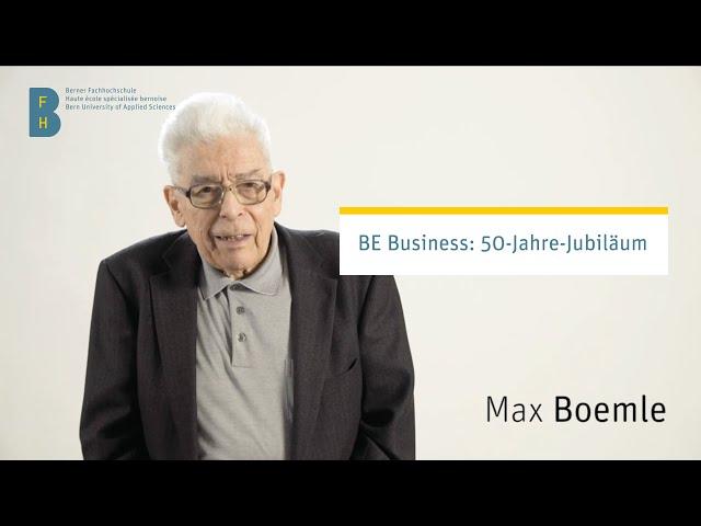 Interview mit dem ehemaligen Rektor Max Boemle | 50-Jahre-Jubliäum | BFH Wirtschaft