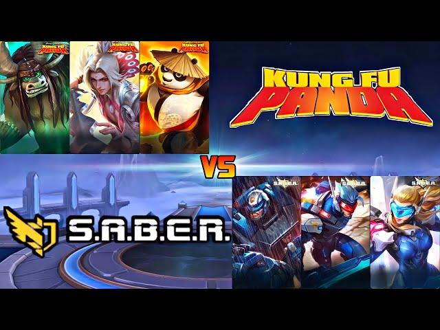 S.A.B.E.R VS KUNG FU PANDA 1 VS 1 FIGHT | MOBILE LEGENDS KUNG FU PANDA VS SABER