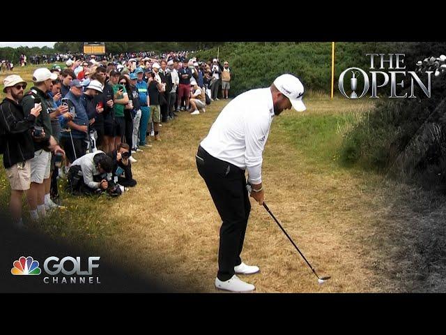 Shane Lowry hooks shot into gorse, becomes frustrated with camera operator | Golf Channel