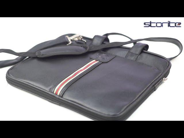 Storite PU Leather 14 Inch Laptop Shoulder Messenger Sling Office Business Travel Bag.