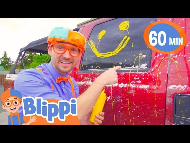 Blippi Visits a Carwash! | 1 HOUR OF BLIPPI TOYS! | Educational Videos for Kids