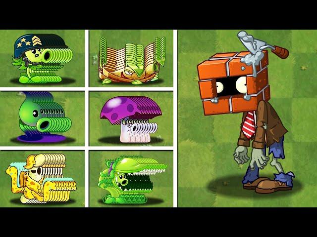 PVZ 2 Challenge - 100 Plants Vs Brickhead Zombie Level 18 Custom Speed