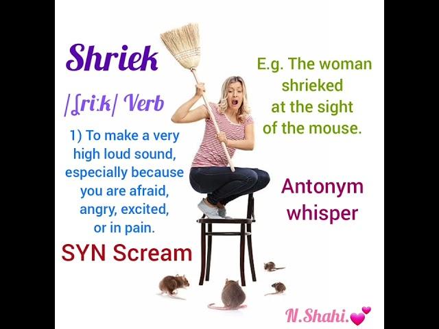Meaning of Shriek in English Shriek Verb 