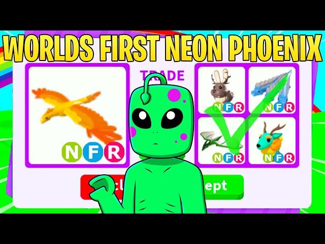 I traded the WORLDS FIRST NEON PHOENIX in Roblox Adopt me