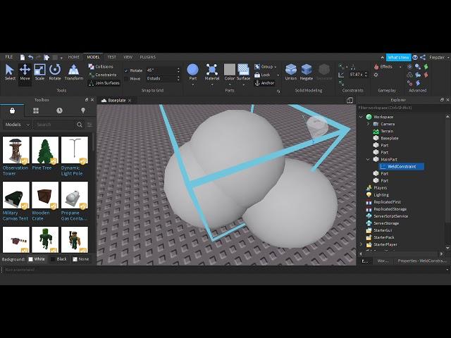 How to use Weld Constraints on Roblox | ROBLOX STUDIO