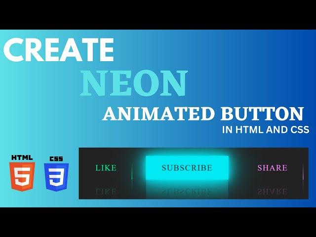 Create Neon animated button using HTML CSS | Cache Cloud