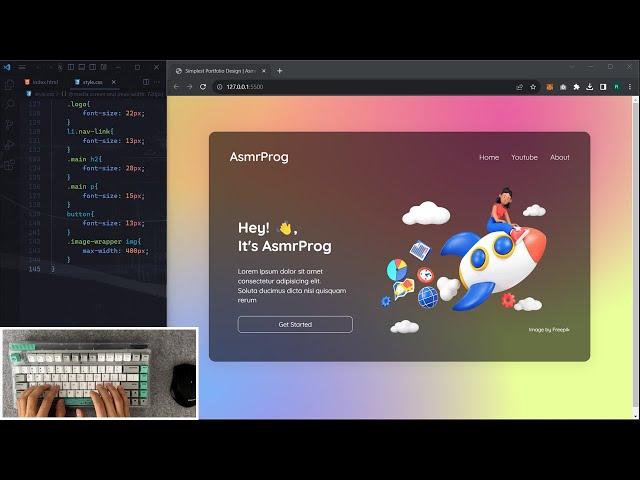 ASMR Programming - Coding Simplest Portfolio In Just 10 Minutes! - No Talking