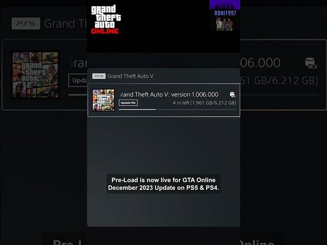 You can preload December 2023 GTA Online Update on PS5 & PS4!