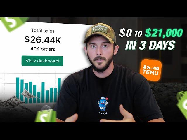 $0-$21k in 3 days dropshipping a Temu product