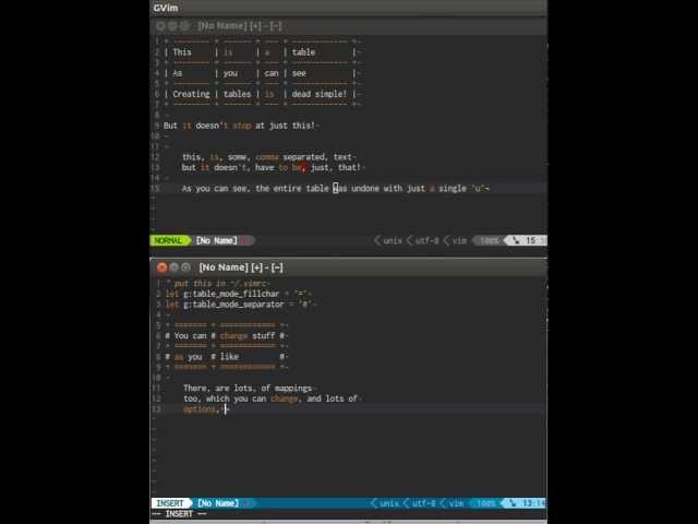 VIM Table Mode - Part 2