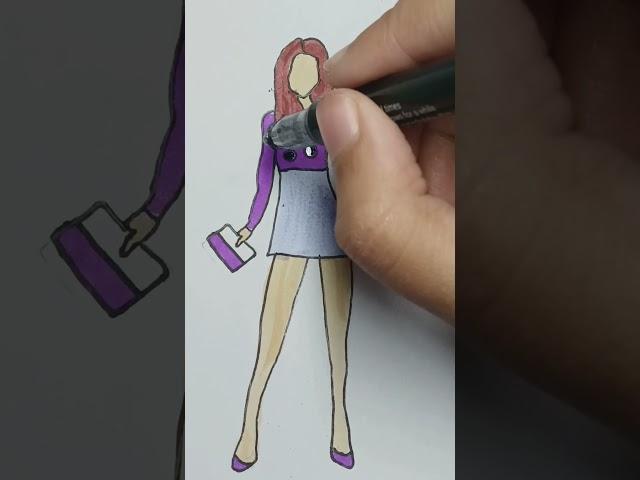 girl dress design #satisfying art # short #youtube shorts # viral #Suhema art