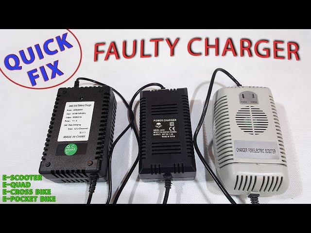 FAULTY CHARGER - Quick FIX - Electric Scooter, Quad, Cross Bike, 24V, 36V, 48V, 60V