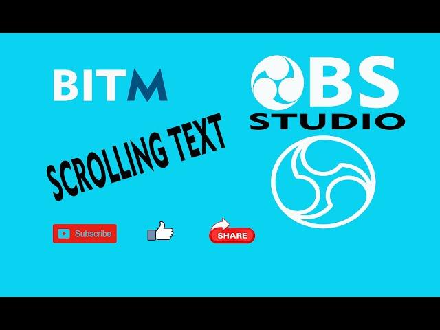 OBS Studio - Tutorial 5 - Scrolling Text -  URDU اردو / HINDI हिंदी