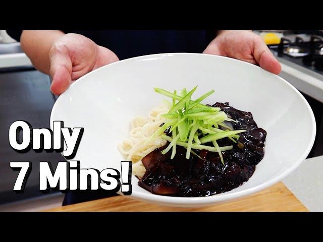 7 Minute Jjajangmyeon Black Bean Noodles Recipe l Better Than Restaurants