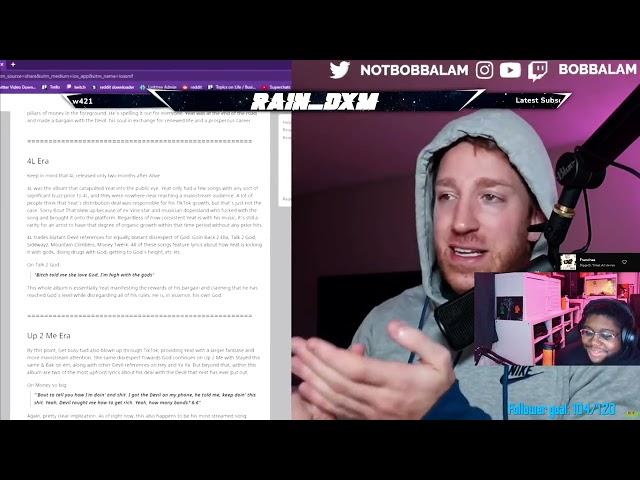 RainDxM REACTS to Yeats Deal with the Devil Discography References EXPLAINED - Bobbalam