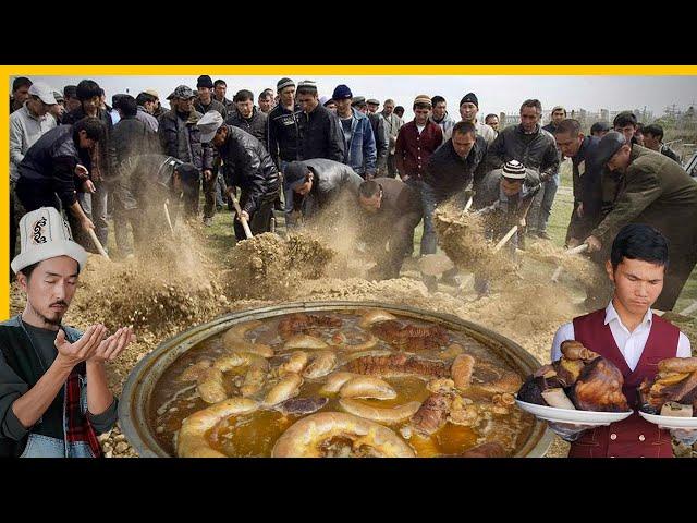 What is served after a funeral in Kyrgyzstan?  Massive Banquet Food for 500 People!!