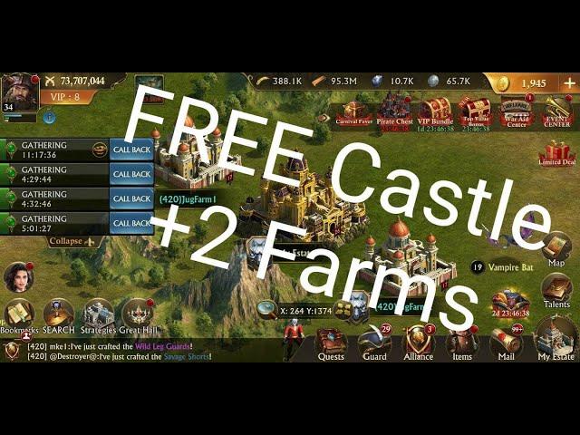 Guns of Glory Free Castle Giveaway + 2 Farms K533