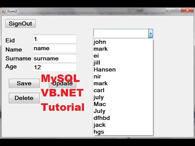 MySQL VB.NET Tutorial 9 : How to Link Combobox with Database values