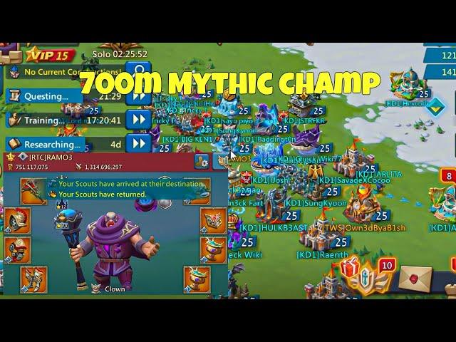 Lords Mobile - KD1 MIX Rallies vs 700M Mythic Champion Rally Trap Online