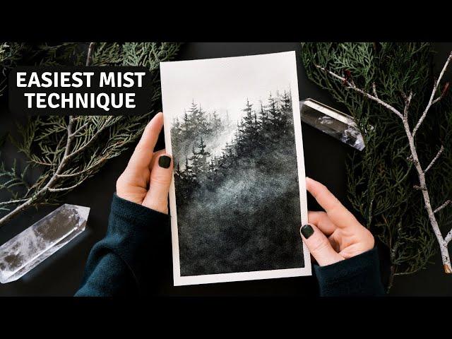 PAINT A MISTY FOREST USING THE EASIEST WATERCOLOR TECHNIQUE