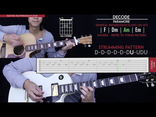 Decode Guitar Cover - Paramore  |Tabs + Chords|