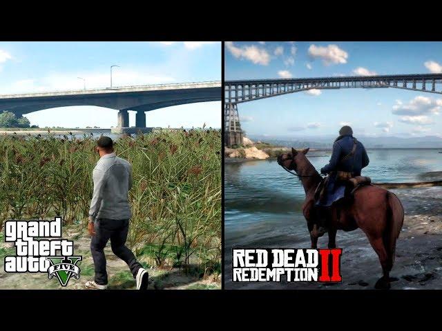 GTA 5 и RDR2 ОДНА ВСЕЛЕННАЯ!? Сходства и совпадения (RDR2 и GTA 5 с разницей в 100 лет)