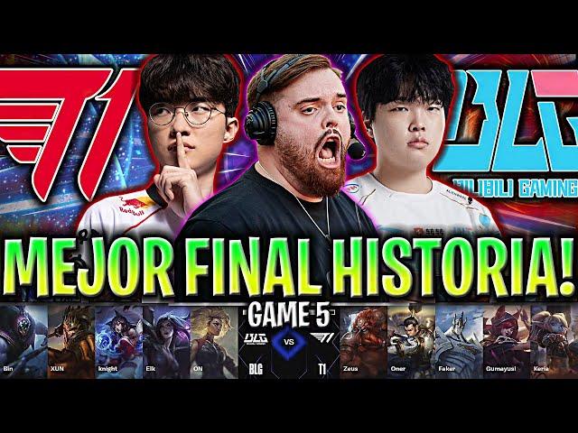 IBAI CASTEA LA MEJOR FINAL DE LA HISTORIA! - T1 vs BLG Game 5 GRAN FINAL WORLDS 2024 IBAI ESPAÑOL