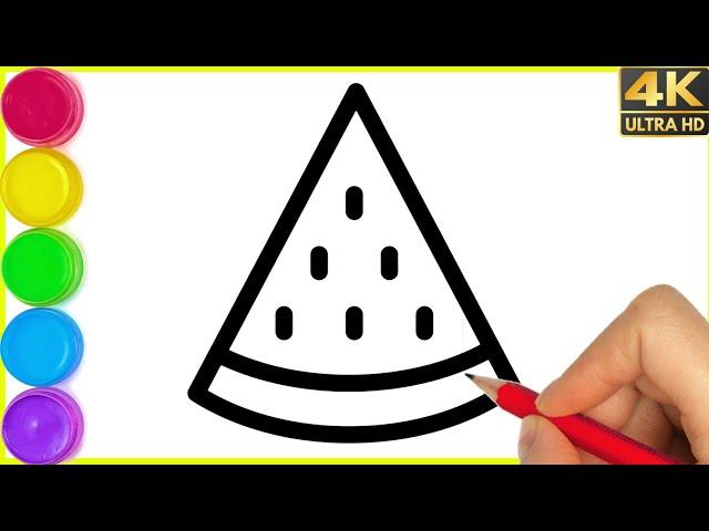 How to draw watermelon  Drawing easy || Draw a cute watermelon icecream Drawing step by step.