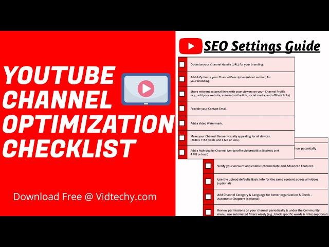youtube channel optimization checklist | SEO setting guide