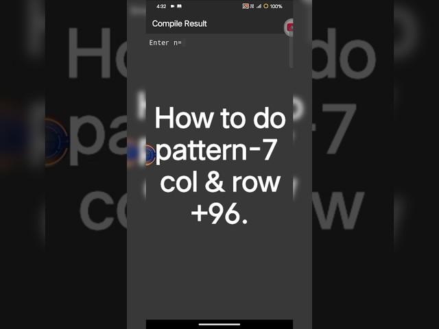 How to do pattern-7 col &row +96. #mobile #coding #series #shortvideo #real #html #videos #for 2024.