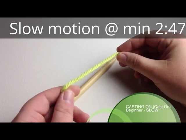 Cast On in slow motion (needles) | Knit Cast on