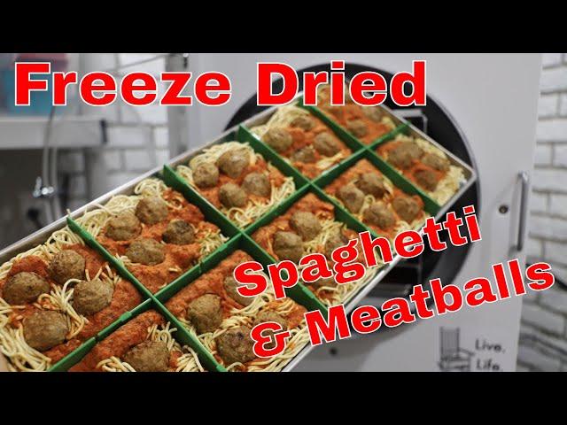 Freeze Dried Spaghetti & Meatballs -- Perfect Portions #traydividers #freezedriedspaghetti