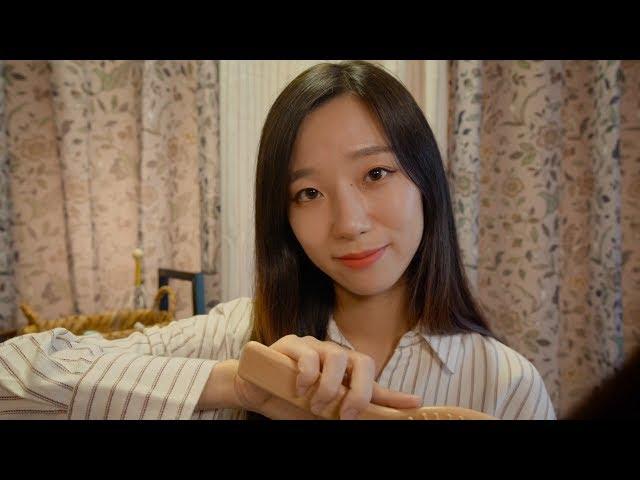 ASMR Cozy Autumn Night Relaxation- whisper, hair brushing, scalp massage