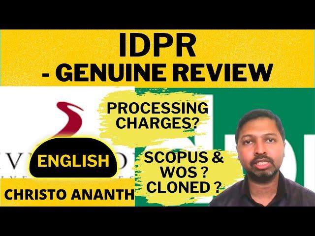 Christo Ananth - International Development Planning Review - IDPR - Scopus, Web of Science - English