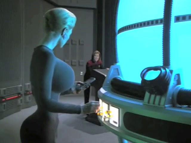 Jeri Ryan (Seven of Nine) Breast Expansion Morph in Star Trek video 4