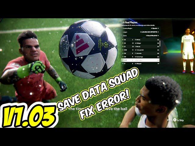 EA FC25 Update 1.03 Full Squad | Fix Error Save Data Squad Update PS4 HEN