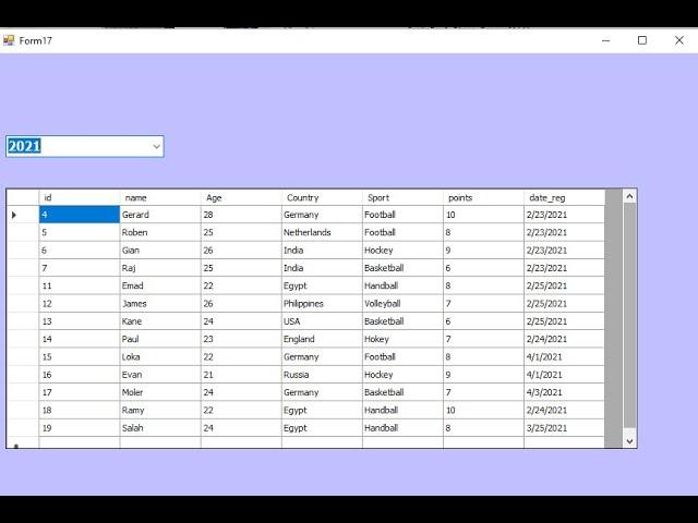 VB.net Filter data from sql server database by year and display it in datagridview