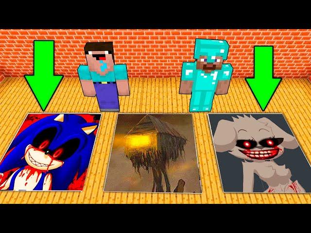 НУБ ПРОТИВ ПРО - SONIC.EXE VS HOUSE HEAD VS TALKING BELLA СТРАШНЫЕ ЯМЫ СЦП В МАЙНКРАФТЕ / Анимация