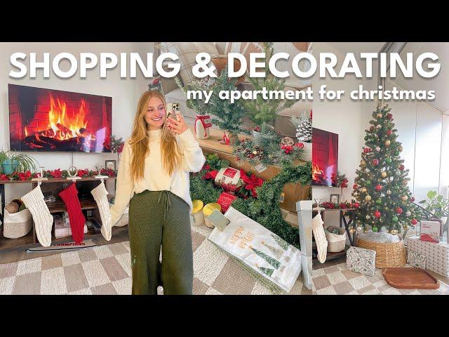 DECORATING FOR CHRISTMAS  shop with me & haul, cute decor, apartment tour | Charlotte Pratt Vlogmas