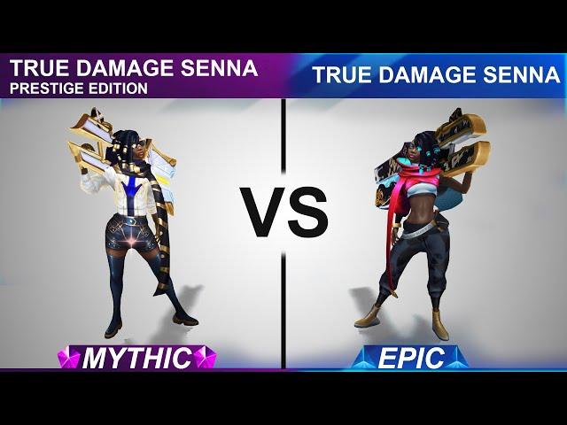 True Damage Senna Prestige Edition VS True Damage Skin Comparison | SKingdom - League of Legends