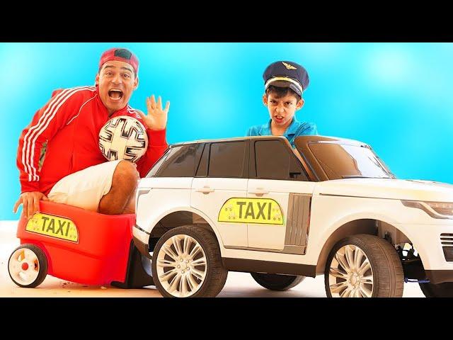 Jason pretend play professions in funny taxi for kids