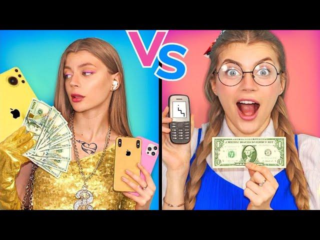 RICH vs BROKE Student! Funny Situations & DIY Ideas by Mr Degree