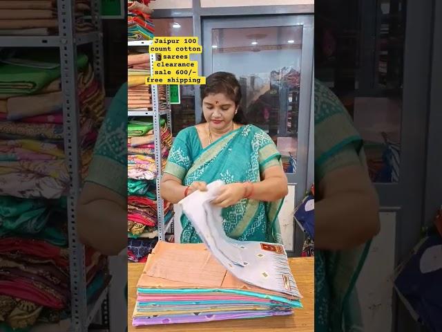 jaipur 100 count cotton sarees clearance sale 600/- free shipping, booking number -7794895739, yhl.