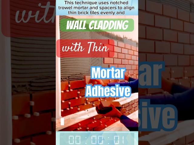 Wall Cladding with Thin Brick Tiles Using Mortar Adhesive and Precision Spacers