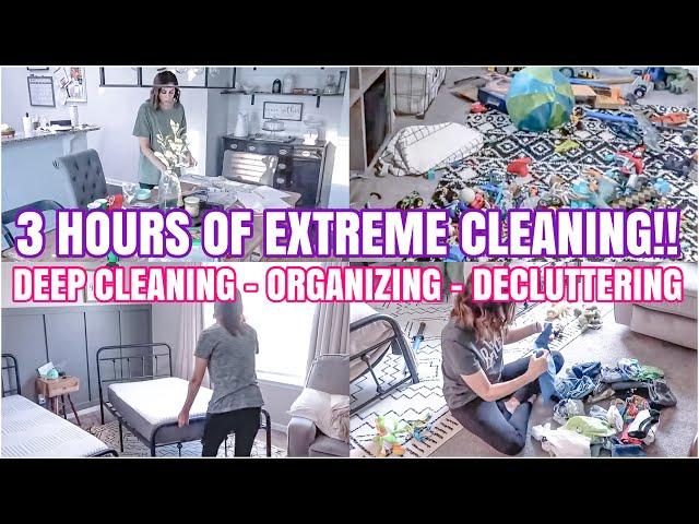 EXTREME 3 HOUR CLEANING MARATHON | DECLUTTER, ORGANIZE + DEEP CLEAN | SPEED CLEANING MOTIVATION 2023