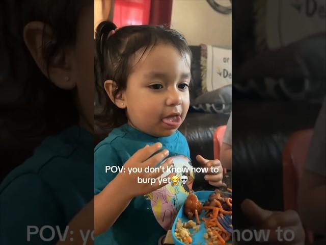 This little girl trying burp is too funny 