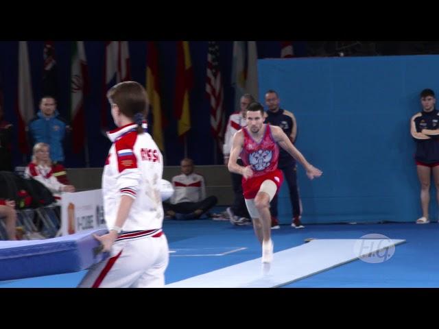 2019 Trampoline Worlds, Tokyo (JPN) – Mikhail ZALOMIN (RUS), Qualifications Double Mini Trampoline