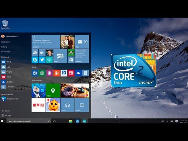 Windows 10 64 bit on intel core 2 duo with 2 gb ram !!!