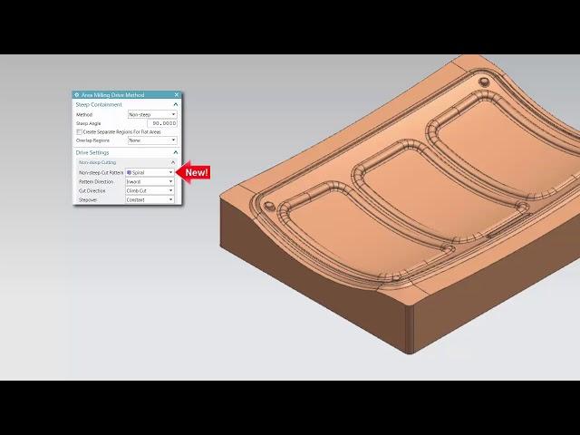 Spiral Cut Pattern in Area Milling Drive Method in NX CAM