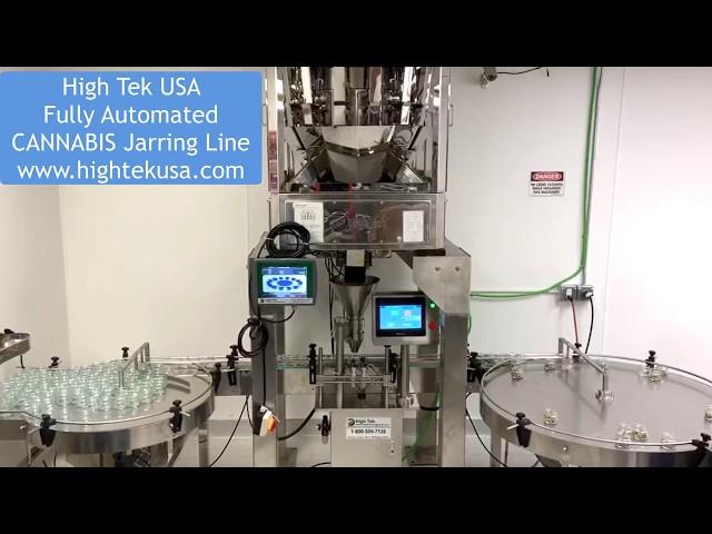 CANNABIS JARRING LINE - Full packaging automation - HIGH TEK USA